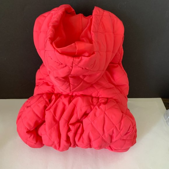 KIDS HEADQUARTERS HOODED PUFFER VEST ORANGE RED SIZE 24M - Picture 4 of 8